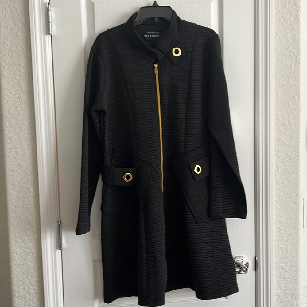Brand new with tags, never worn Talk of the Walk black coat